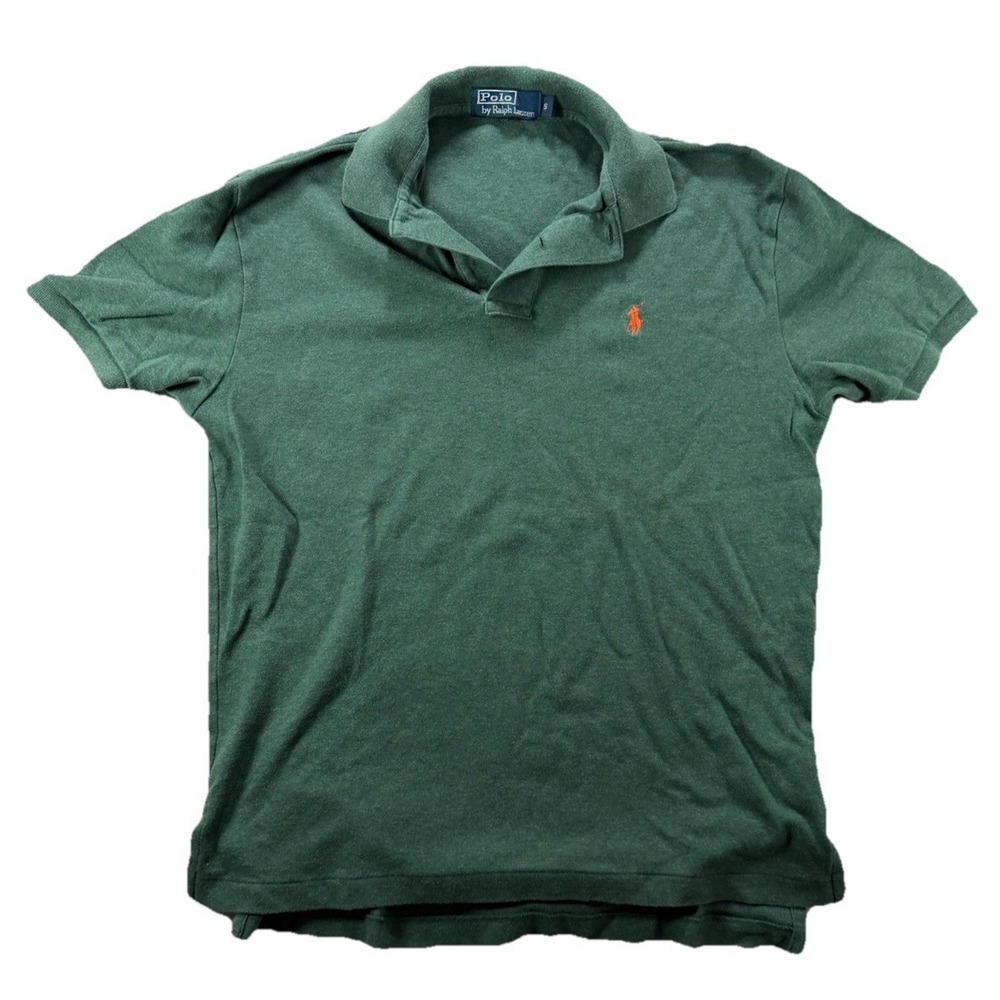 Polo Ralph Lauren Men's green Polo Shirt Size S Orange Pony Excellent Condition